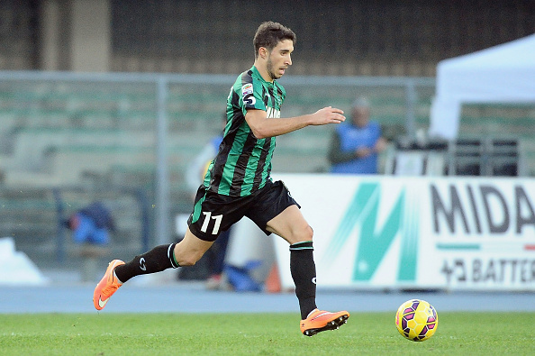 VERONA, ITALY - NOVEMBER 02: Sime Vrsaljko # 11 of US Sassuolo Calcio in action during the Serie A match between AC Chievo Verona and US Sassuolo Calcio at Stadio Marc'Antonio Bentegodi on November 2, 2014 in Verona, Italy. (Photo by Mario Carlini / Iguana Press/Getty Images)