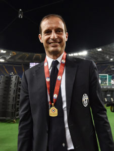 ROME, ITALY - MAY 21: Massimiliano Allegri head coach of Juventus FC celebrates the victory after the TIM Cup match between AC Milan and Juventus FC at Stadio Olimpico on May 21, 2016 in Rome, Italy. (Photo by Giuseppe Bellini/Getty Images)