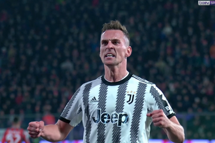 Milik celebrating scoring