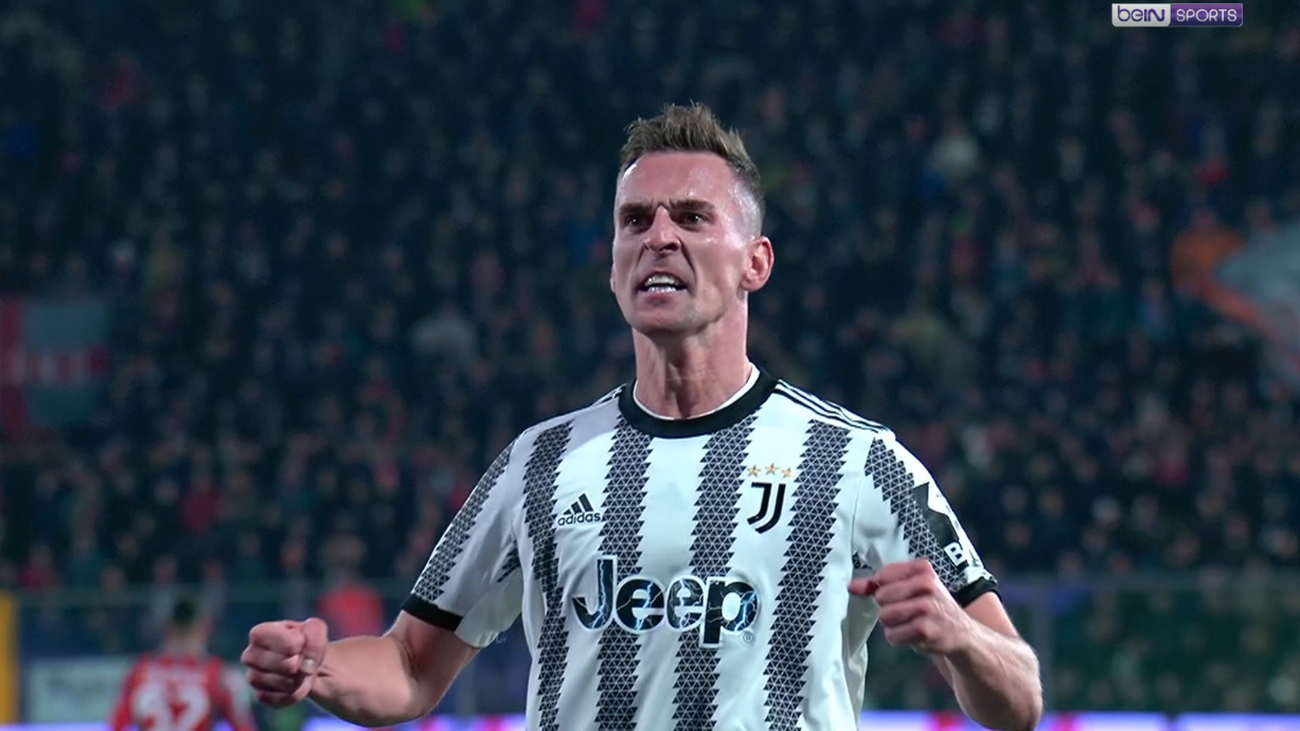 Milik celebrating scoring