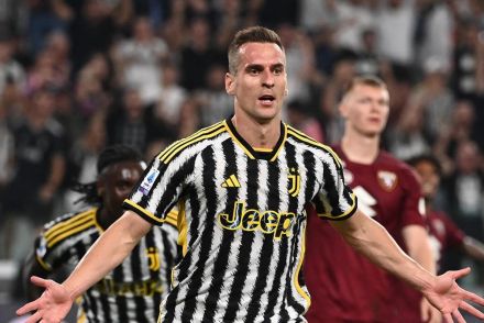 Juventus striker Milik in the Derby della Mole