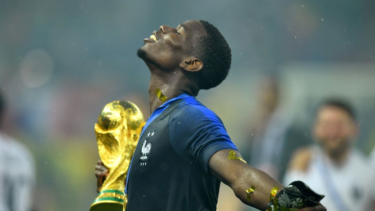Paul Pogba with the World Cup