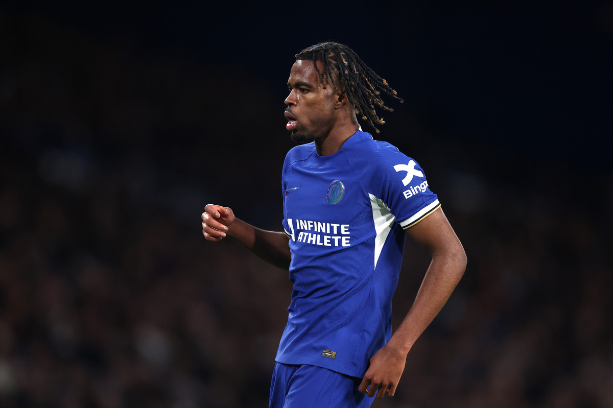 Carney Chukwuemeka on the pitch for Chelsea