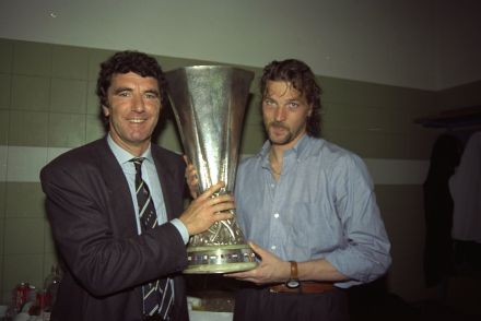 Stefano Tacconi alongside fellow Juventus legend Dino Zoff