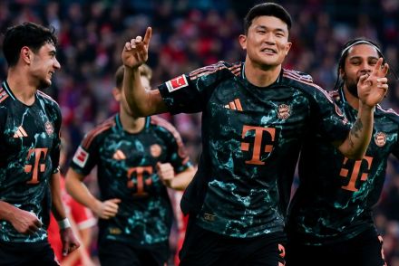 Kim Min-jae celebrating v Freiburg
