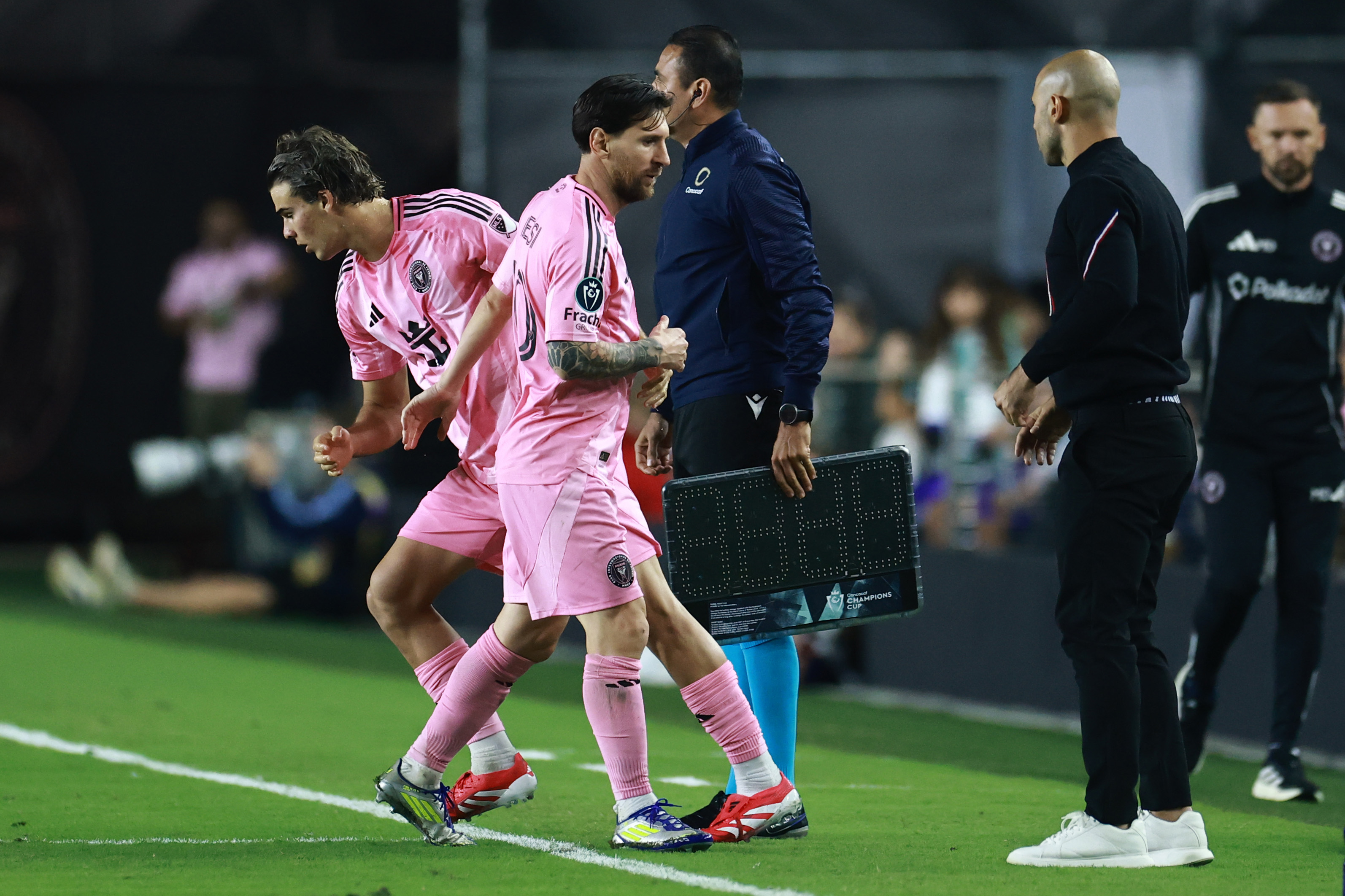 Benjamin Cremaschi and Leo Messi