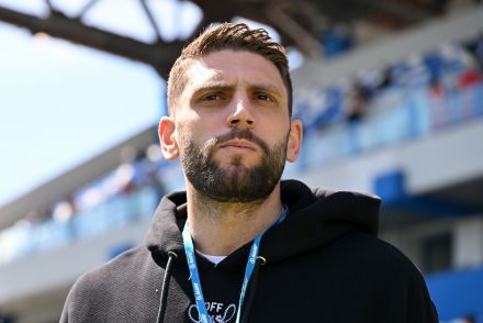 Domenico Berardi looking on