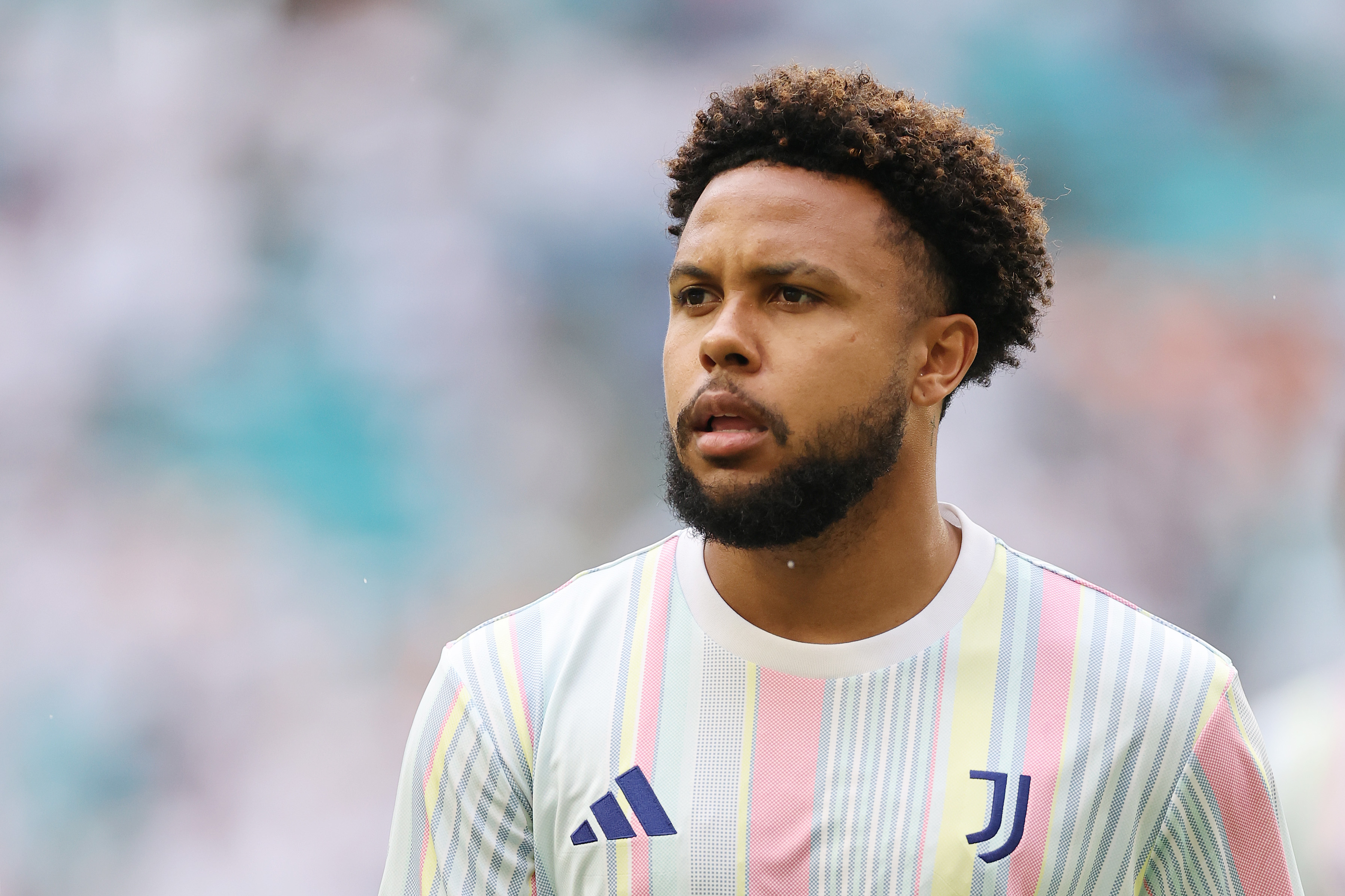 Weston McKennie looking on