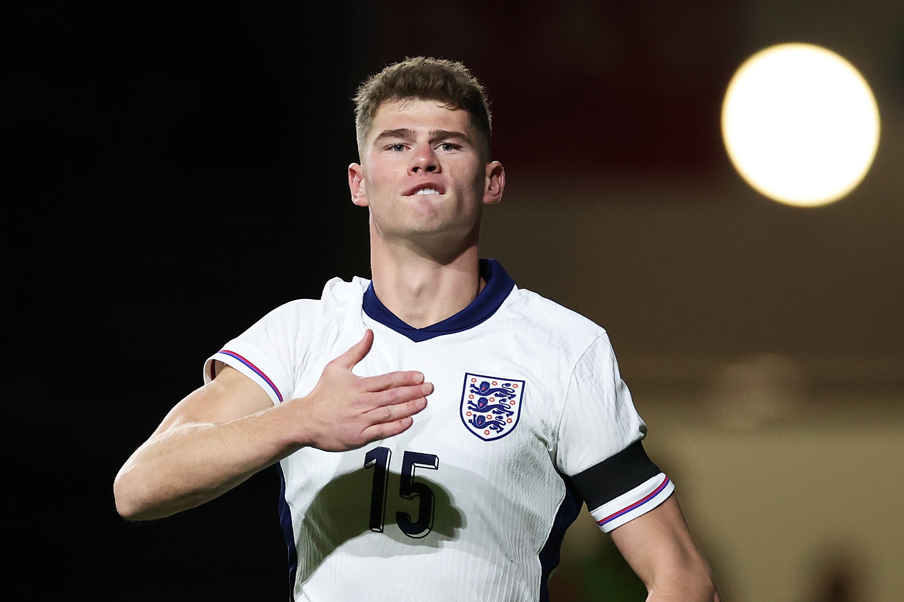 Charlie Cresswell in action for England U21