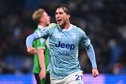Fabio Miretti celebrates his goal against Sassuolo