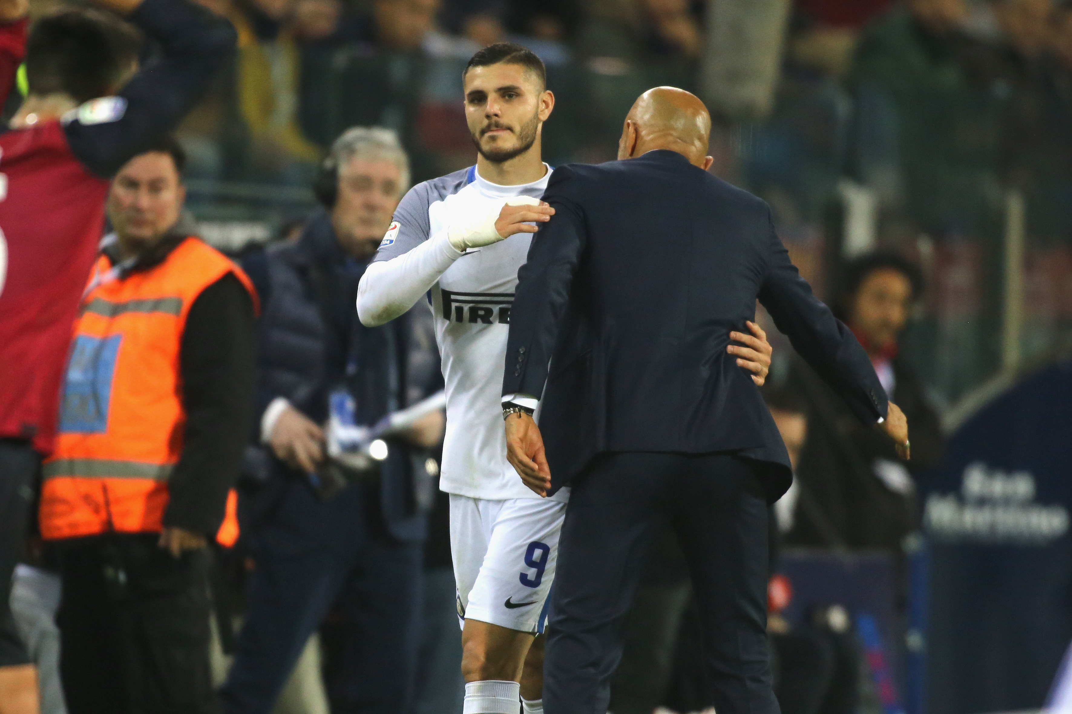 Mauro Icardi and Luciano Spalletti at Inter