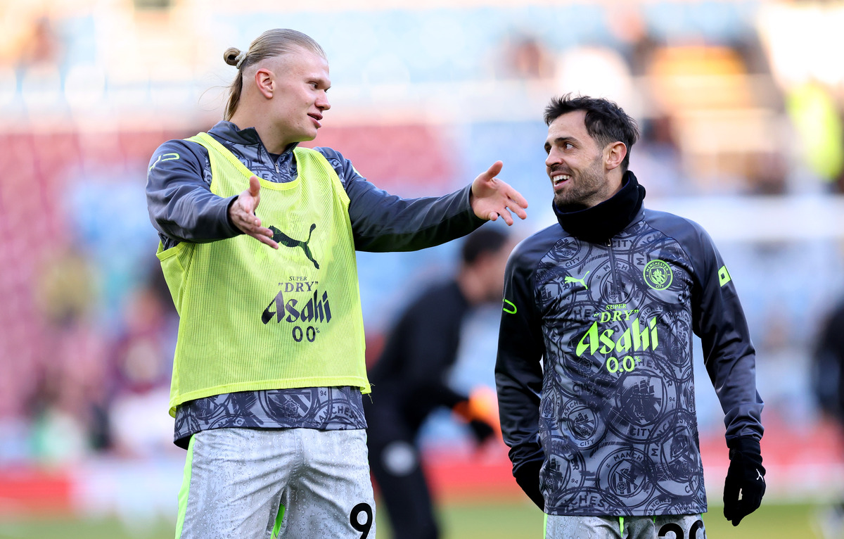 Bernardo Silva and Erling Haaland