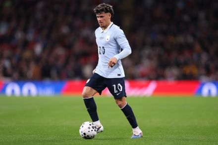 Maxi Araujo in action for Uruguay