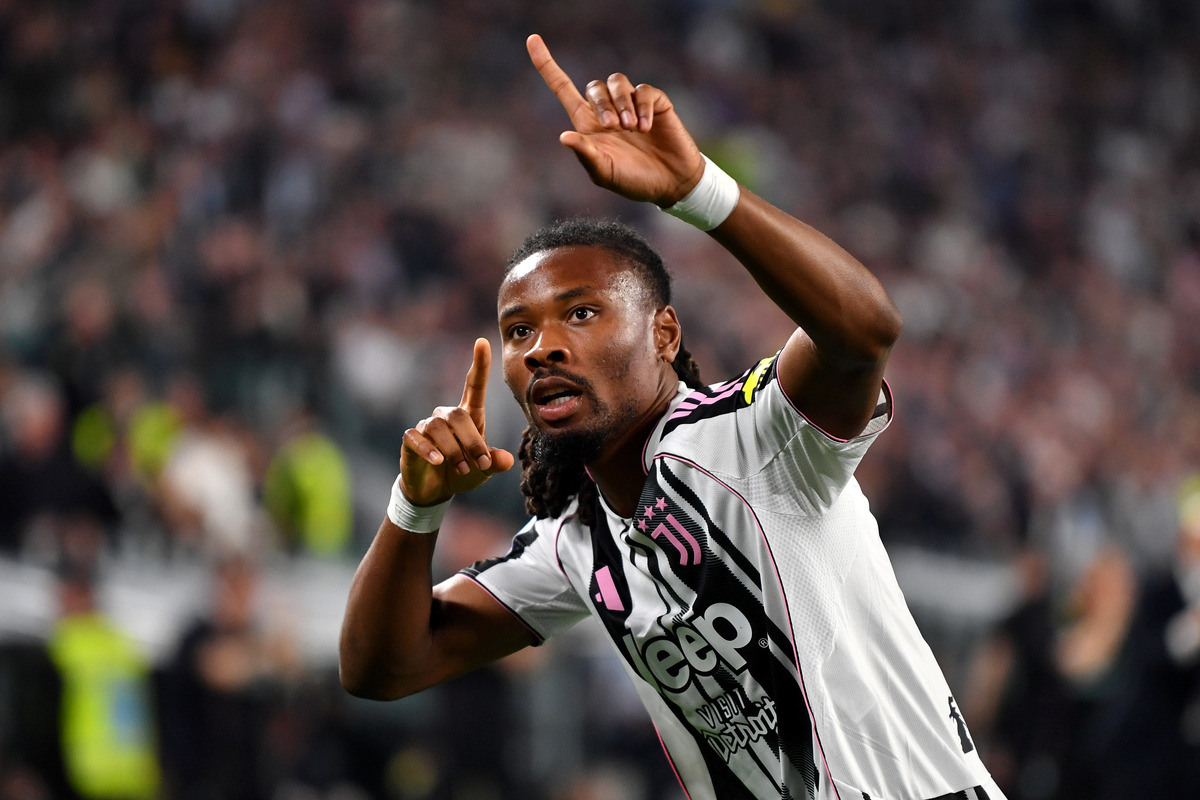 Marcus Thuram celebrates scoring against Bologna