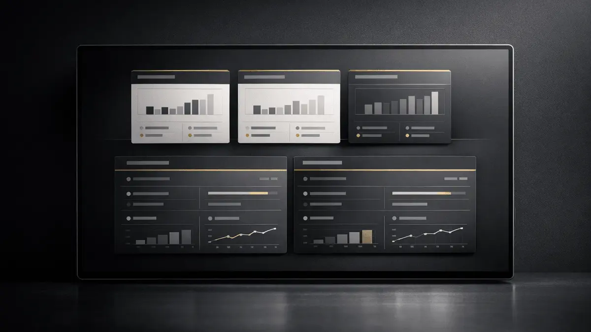 Sophisticated digital dashboard interface representing online platform comparison and ranking