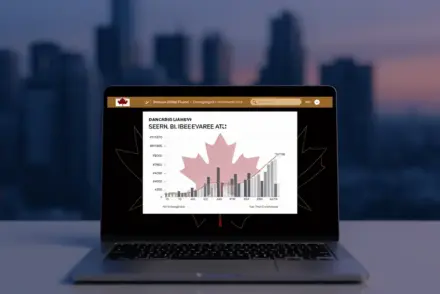 Secure online casino platform displayed on a laptop with professional interface design and Canadian elements