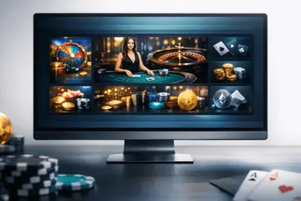 Premium online casino platform interface with modern design and secure gaming aesthetic