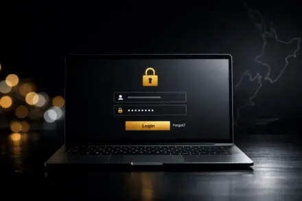Sophisticated digital casino platform interface with security and New Zealand digital landscape elements