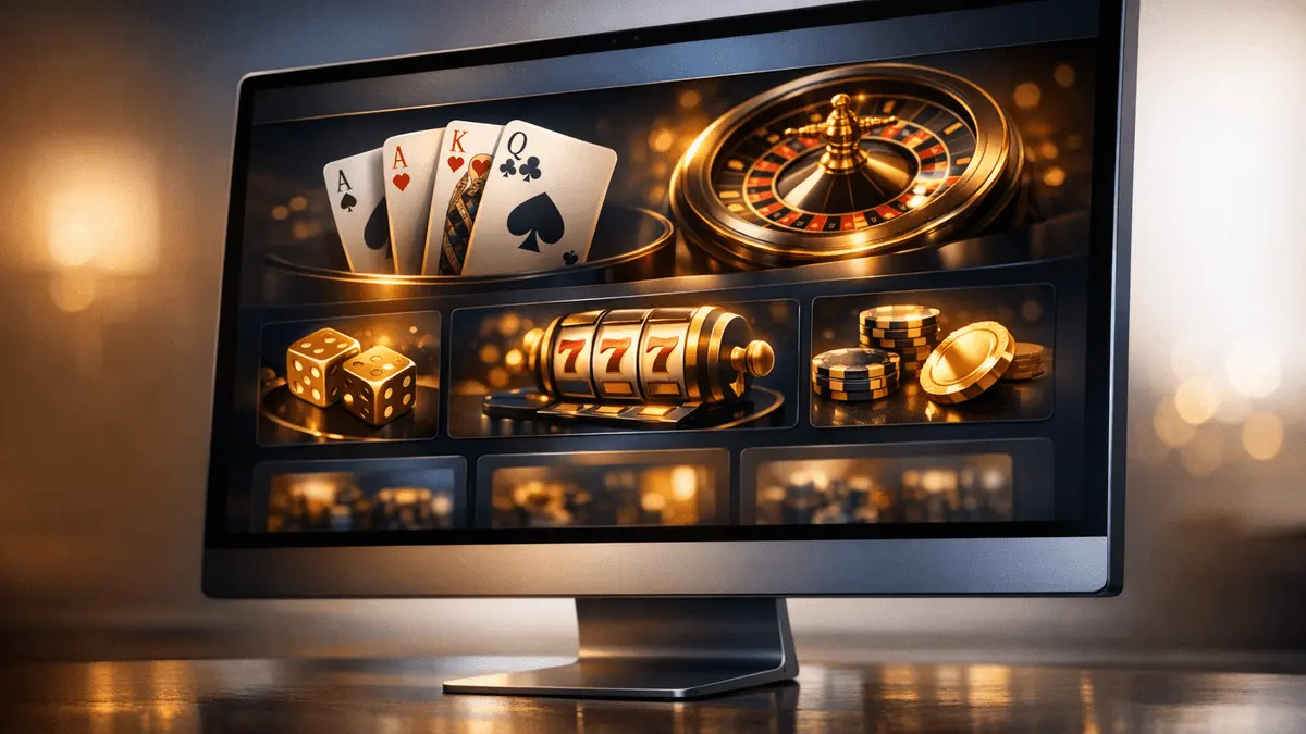 Premium online casino platform interface with modern design and sophisticated digital gaming environment