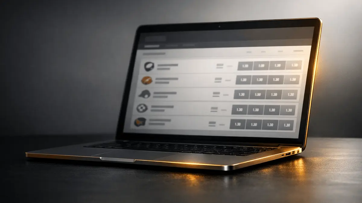 Professional sports betting guide interface displayed on modern device with gold accents