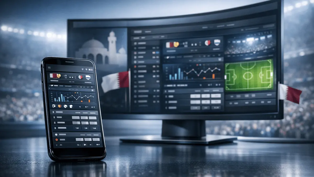 Modern online sports betting platform interface on mobile and desktop with digital dashboard design