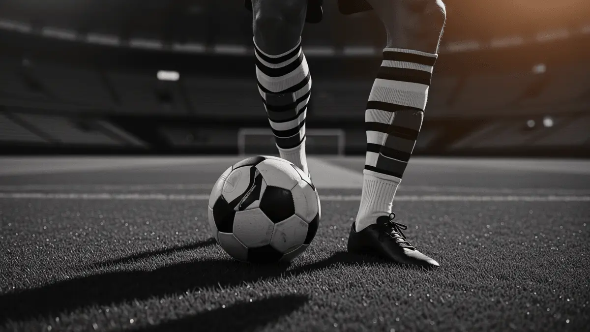 Footballer controlling ball in deep midfield regista position on Italian stadium pitch