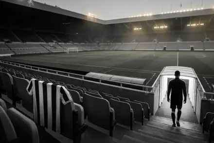 Stadium scene symbolizing Juventus weighing Zirkzee and Woltemade striker transfer options