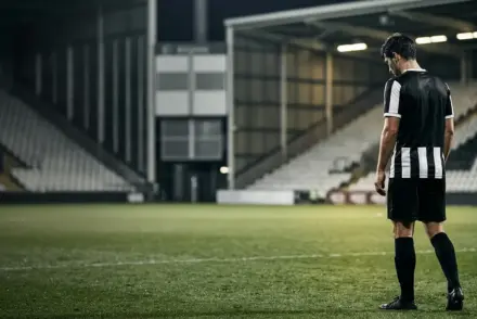 Juventus striker celebrates under stadium lights beside abstract Serie A wage ranking visuals