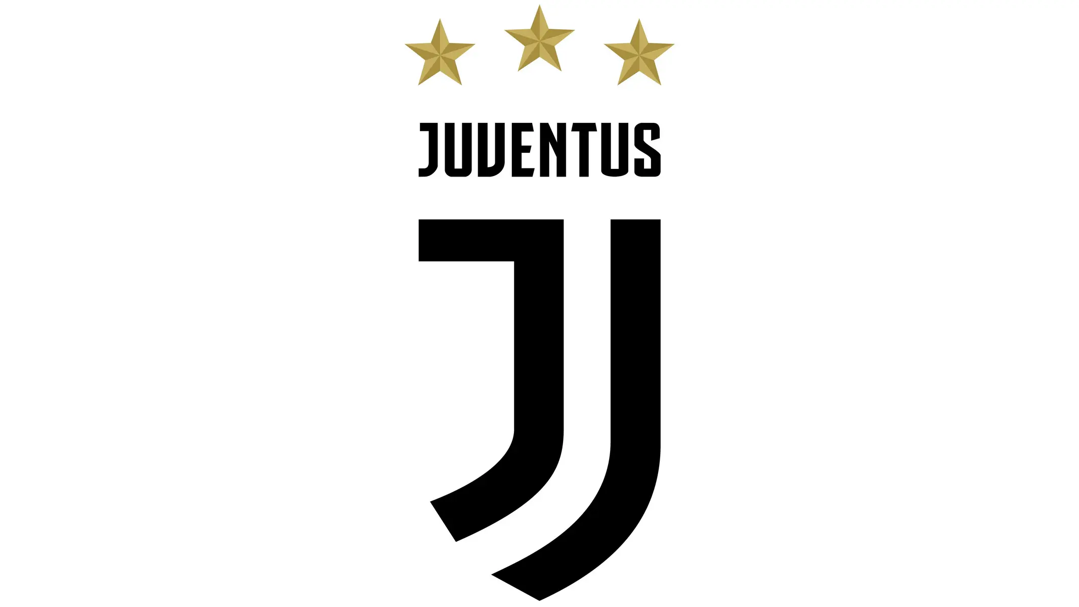 Juventus football club logo featuring the stylized 'J' emblem and three gold stars