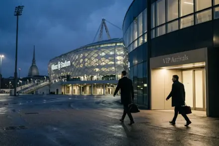 Two anonymous footballers arrive in Turin during a late-window Juventus transfer deal