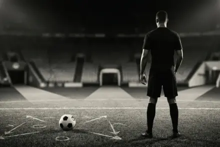 Non-identifiable football defender on a floodlit pitch representing the reported Kalulu transfer race