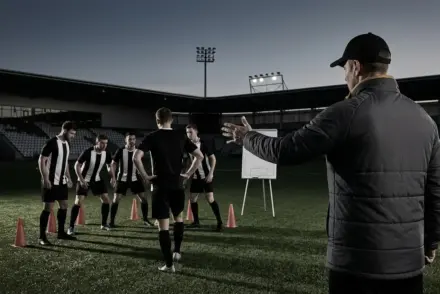 Coach demanding intensity from a reduced Juventus-inspired squad during a tactical training session