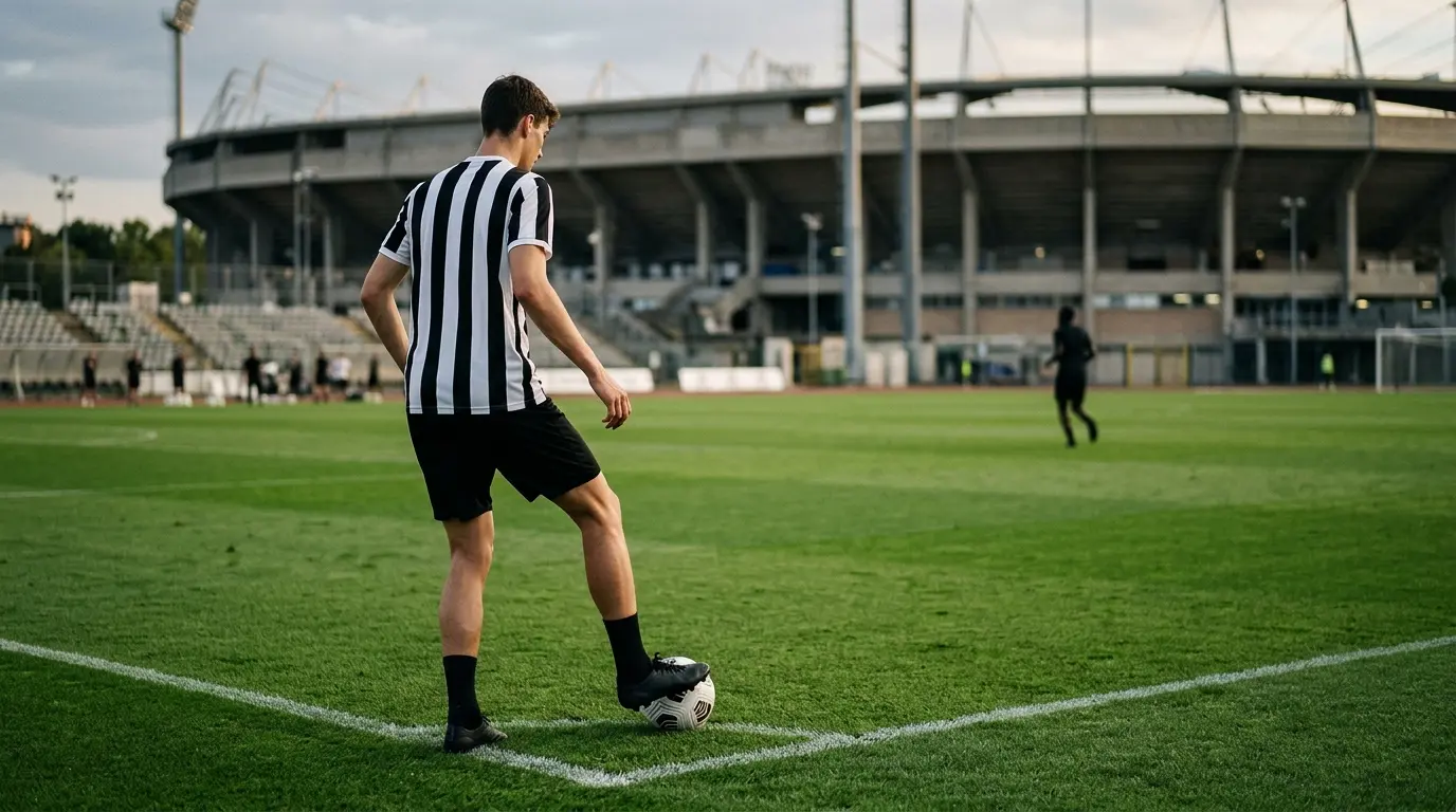 Tall Juventus striker controlling the ball during training after completing his loan move
